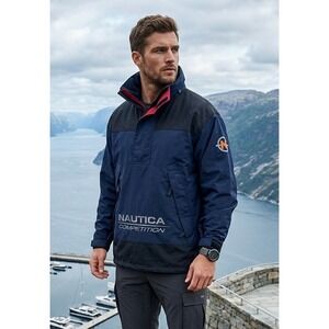 Nautica Competition‎ Vintage Windbreaker Jacket Men's XXL Colorblock Ripstop 90s